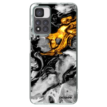 Picasee Xiaomi Redmi Note 11 Pro+ 5G Hülle - Transparentes Silikon - Black Gold 2