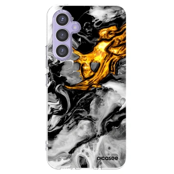Picasee Samsung Galaxy A54 5G A546B Hülle - Transparentes Silikon - Black Gold 2