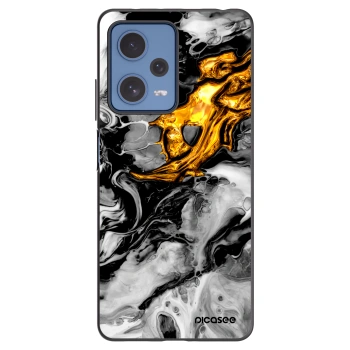 Picasee Xiaomi Redmi Note 12 Pro 5G Hülle - Schwarzes Silikon - Black Gold 2