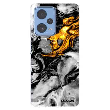 Picasee Xiaomi Redmi Note 12 Pro 5G Hülle - Transparentes Silikon - Black Gold 2