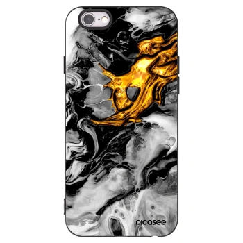 Picasee Apple iPhone 6/6S Hülle - Schwarzes Silikon - Black Gold 2