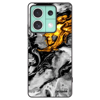 Picasee Xiaomi Redmi Note 13 5G Hülle - Schwarzes Silikon - Black Gold 2