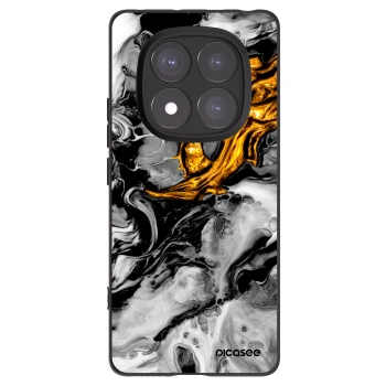 Picasee Xiaomi Redmi Note 14 Pro+ 5G Hülle - Schwarzes Silikon - Black Gold 2