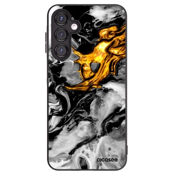 Picasee Samsung Galaxy A16 5G Hülle - Schwarzes Silikon - Black Gold 2