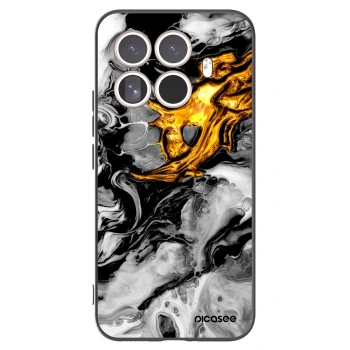 Picasee Xiaomi 15T Pro Hülle - Schwarzes Silikon - Black Gold 2