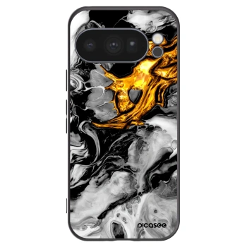 Picasee Google Pixel 10 Pro Hülle - Schwarzes Silikon - Black Gold 2