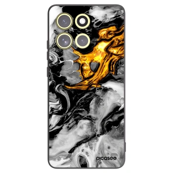 Picasee Motorola Moto G86 Power 5G Hülle - Schwarzes Silikon - Black Gold 2