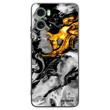 Picasee Motorola Moto G06 Hülle - Schwarzes Silikon - Black Gold 2