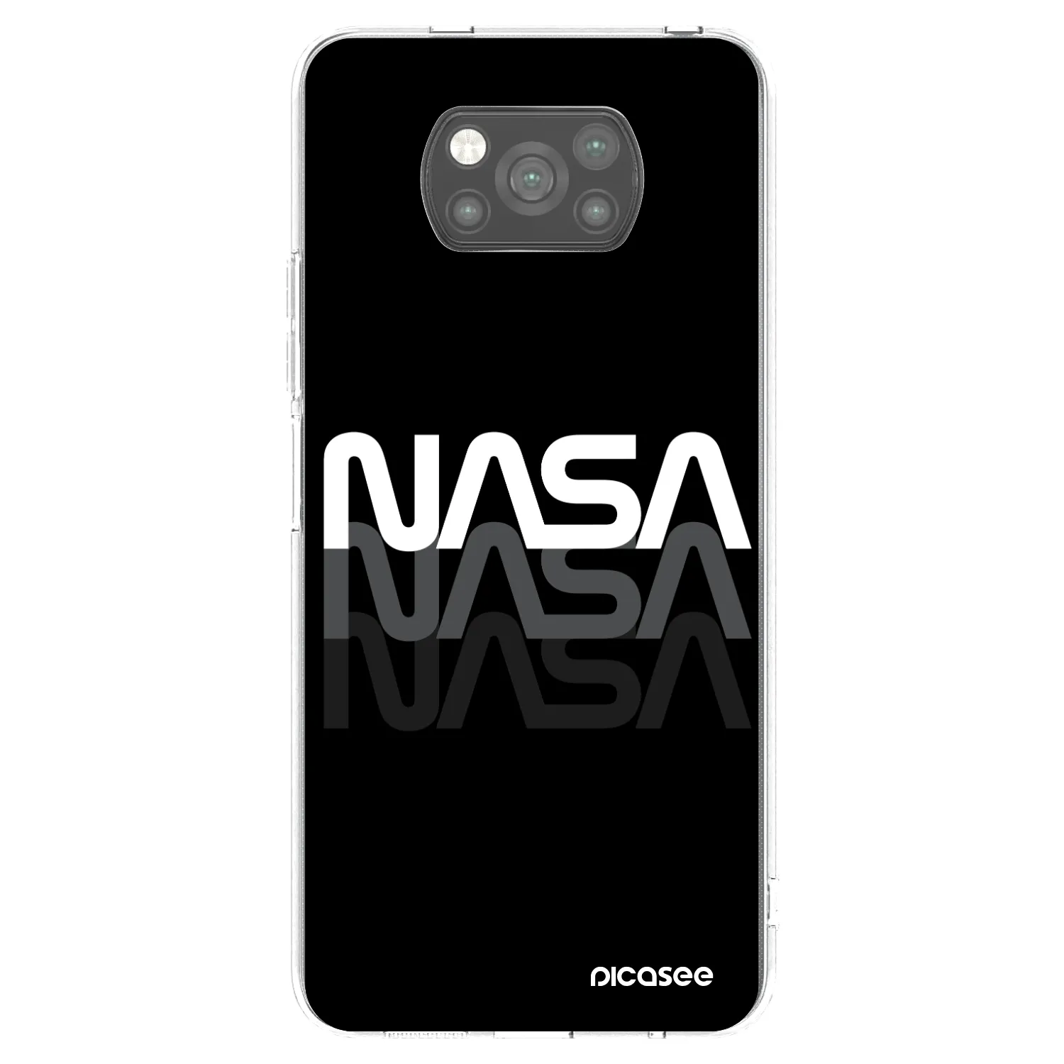 Picasee Xiaomi Poco X3 Hülle - Schwarzes Silikon - NASA Triple