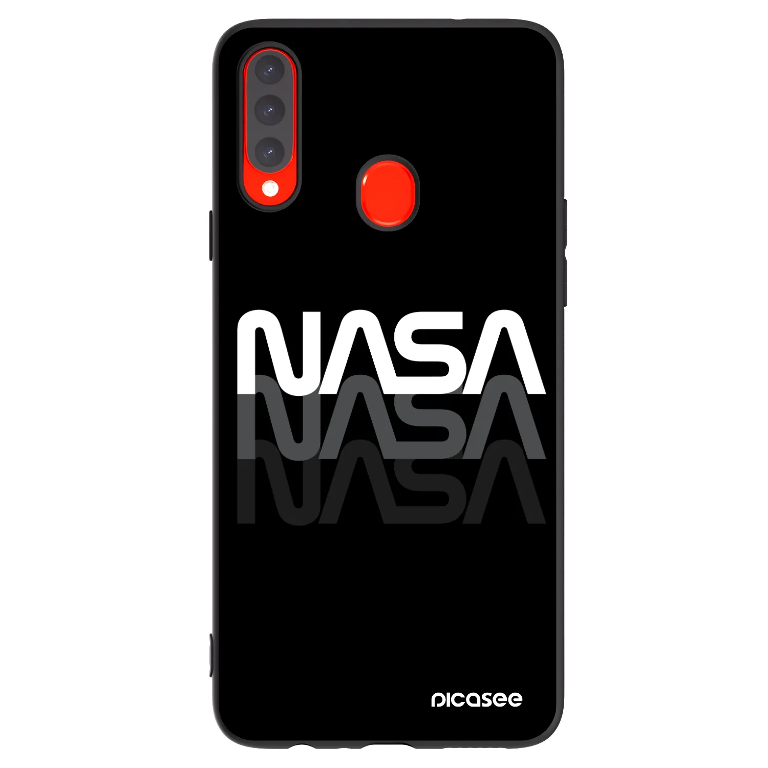 Picasee Samsung Galaxy A20s Hülle - Schwarzes Silikon - NASA Triple