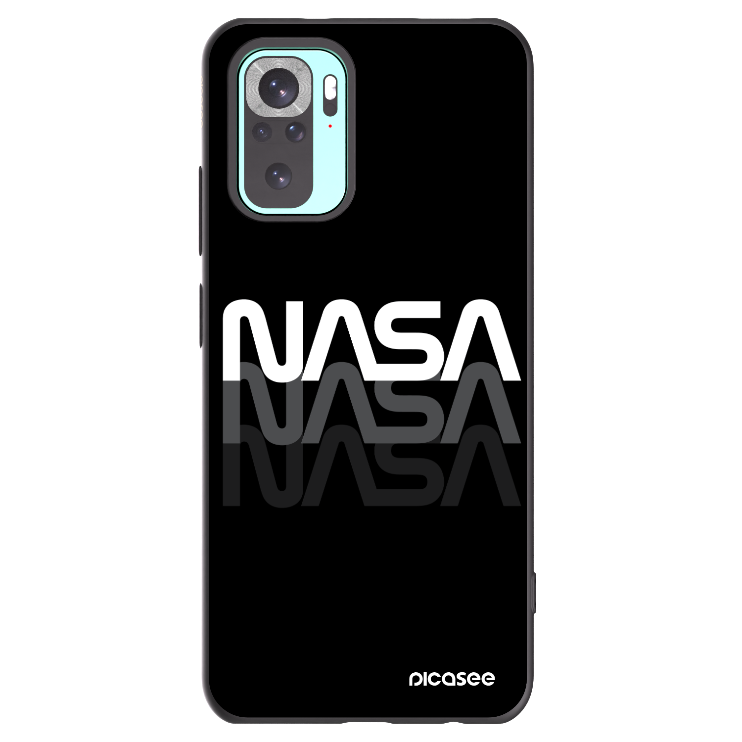 Picasee Xiaomi Redmi Note 10 Pro Hülle - Schwarzes Silikon - NASA Triple
