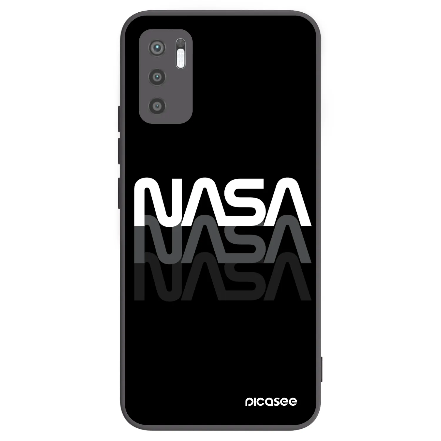 Picasee Xiaomi Redmi Note 10 5G Hülle - Schwarzes Silikon - NASA Triple