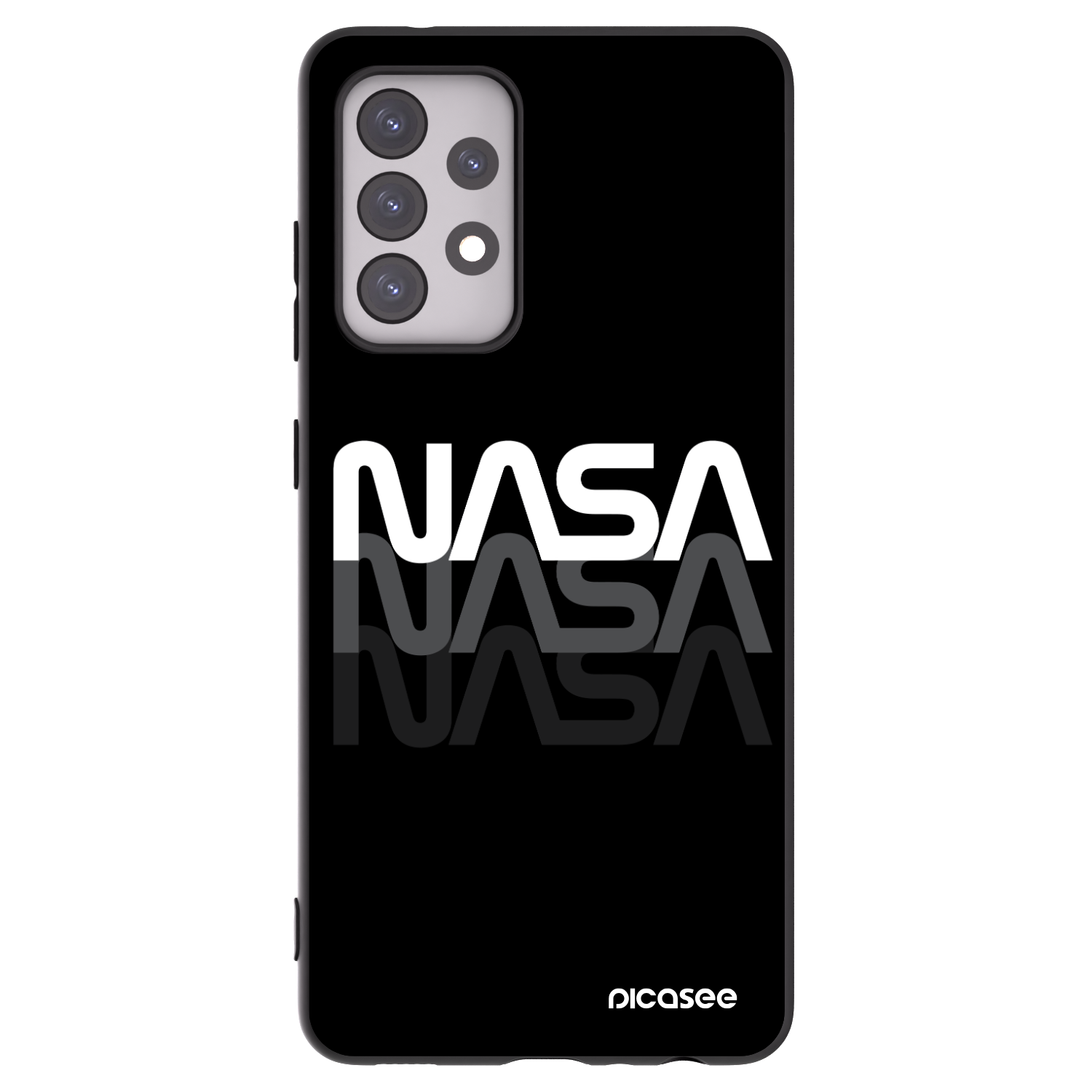 Picasee Samsung Galaxy A52s 5G A528B Hülle - Schwarzes Silikon - NASA Triple