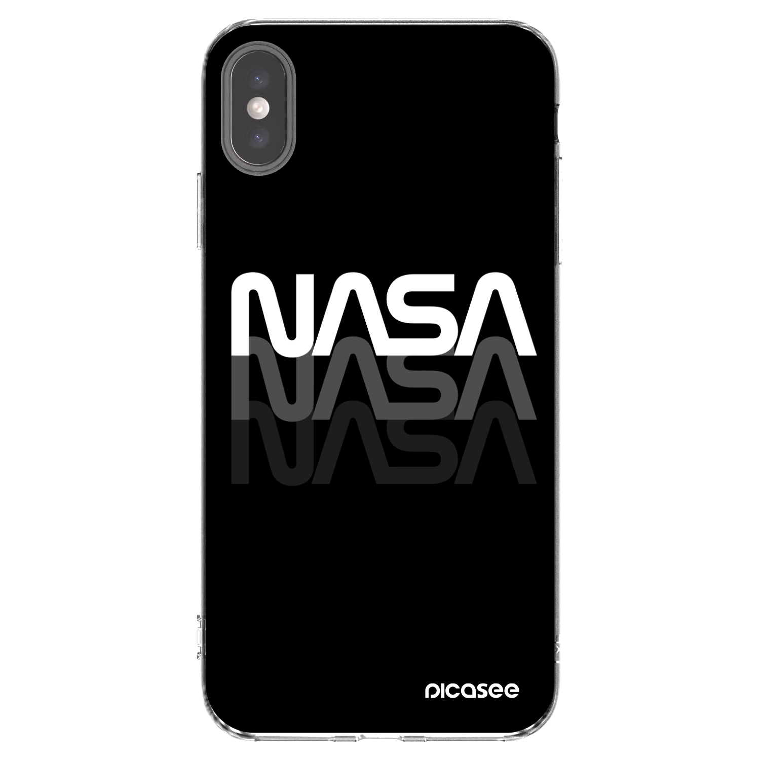 Picasee Apple iPhone XS Max Hülle - Transparentes Silikon - NASA Triple