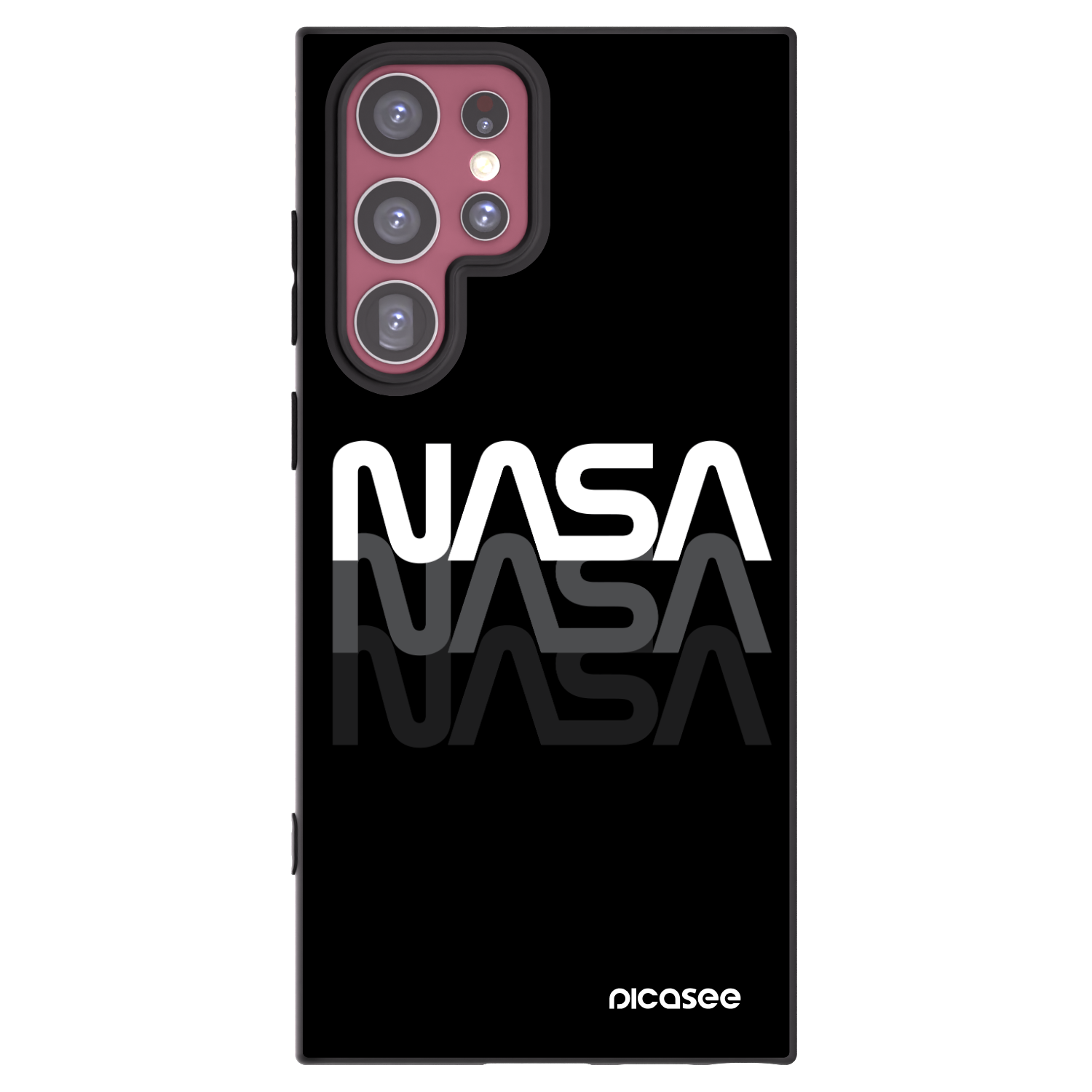 Picasee Samsung Galaxy S22 Ultra 5G Hülle - Schwarzes Silikon - NASA Triple