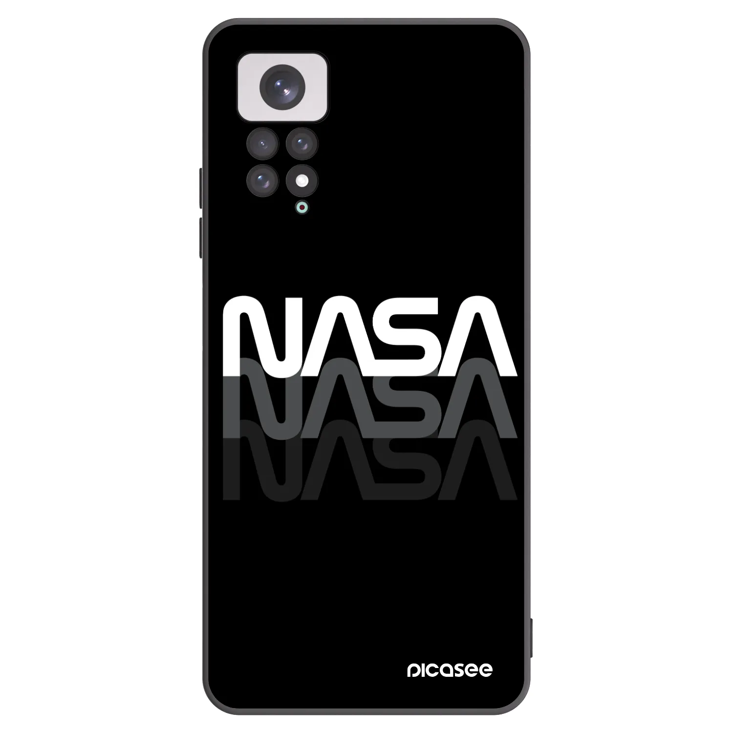 Picasee Xiaomi Redmi Note 11 Hülle - Schwarzes Silikon - NASA Triple