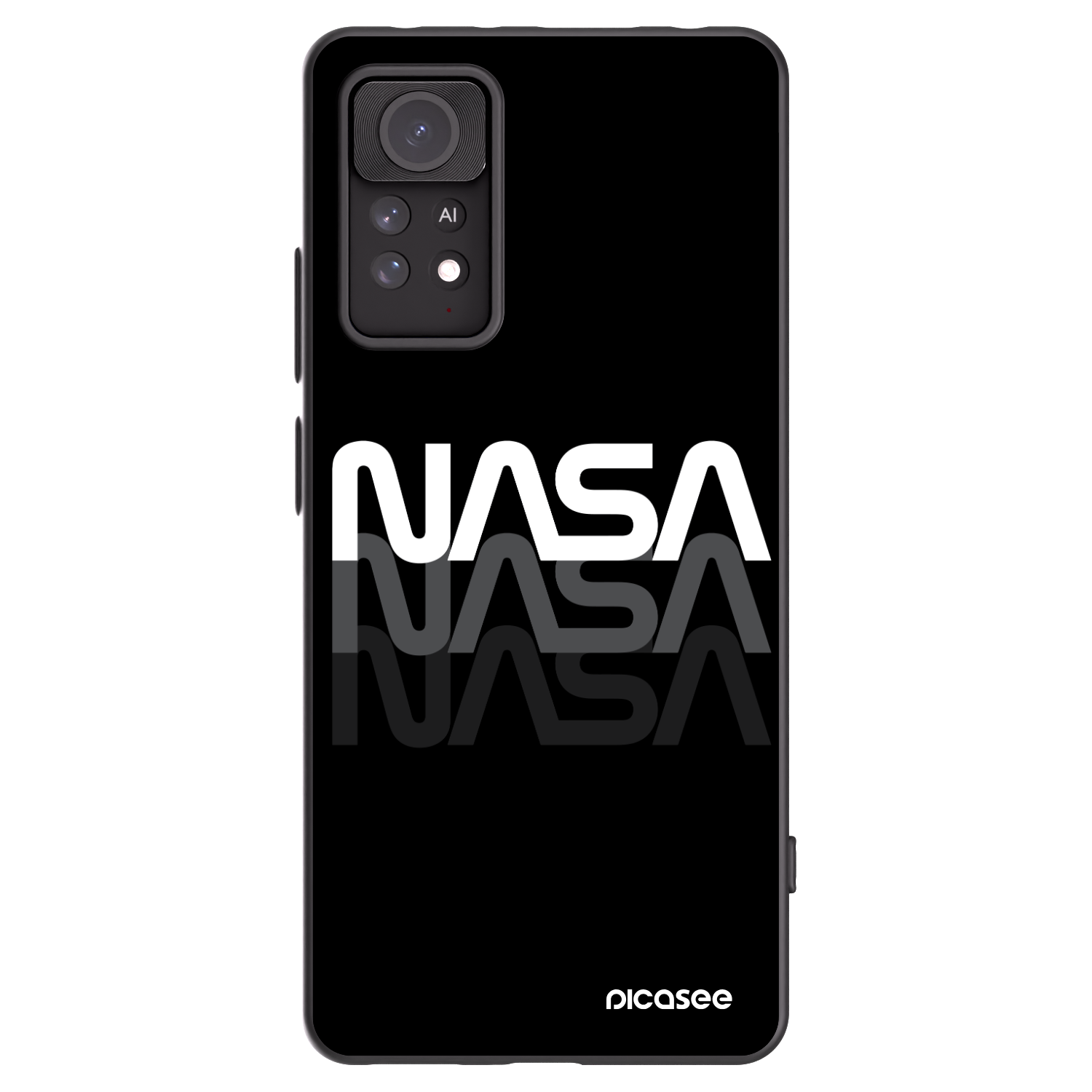 Picasee Xiaomi Redmi Note 11 Pro Hülle - Schwarzes Silikon - NASA Triple