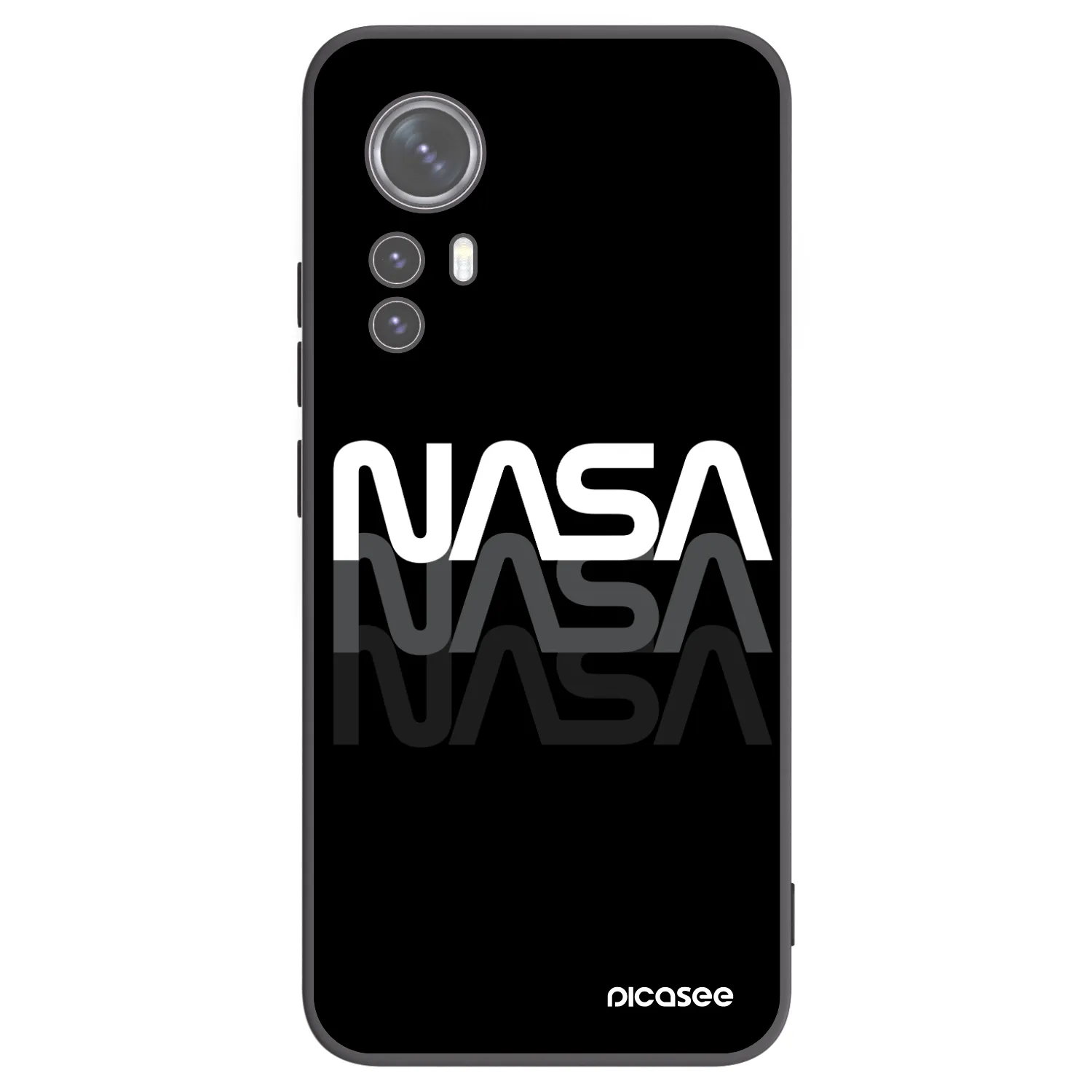 Picasee Xiaomi 12 Hülle - Schwarzes Silikon - NASA Triple
