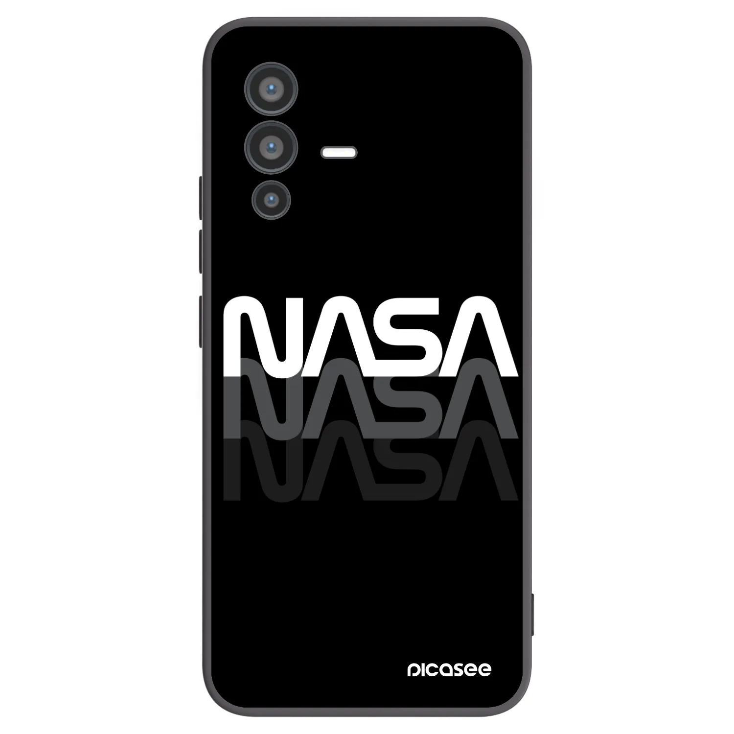 Picasee Vivo V23 5G Hülle - Schwarzes Silikon - NASA Triple