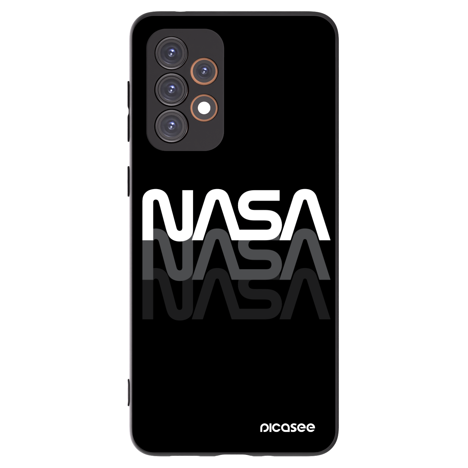 Picasee Samsung Galaxy A33 5G A336 Hülle - Schwarzes Silikon - NASA Triple