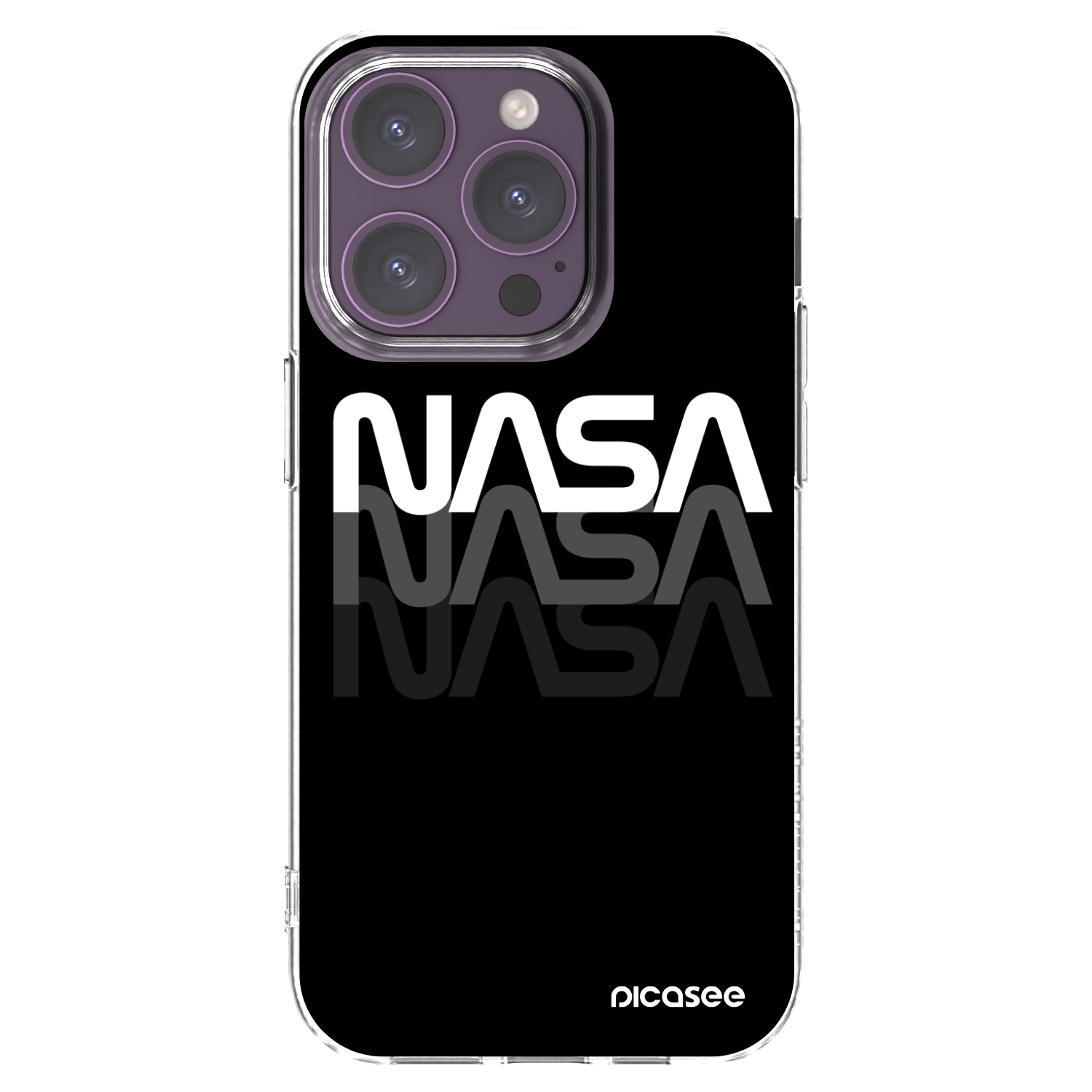 Picasee Apple iPhone 14 Pro Hülle - Transparentes Silikon - NASA Triple