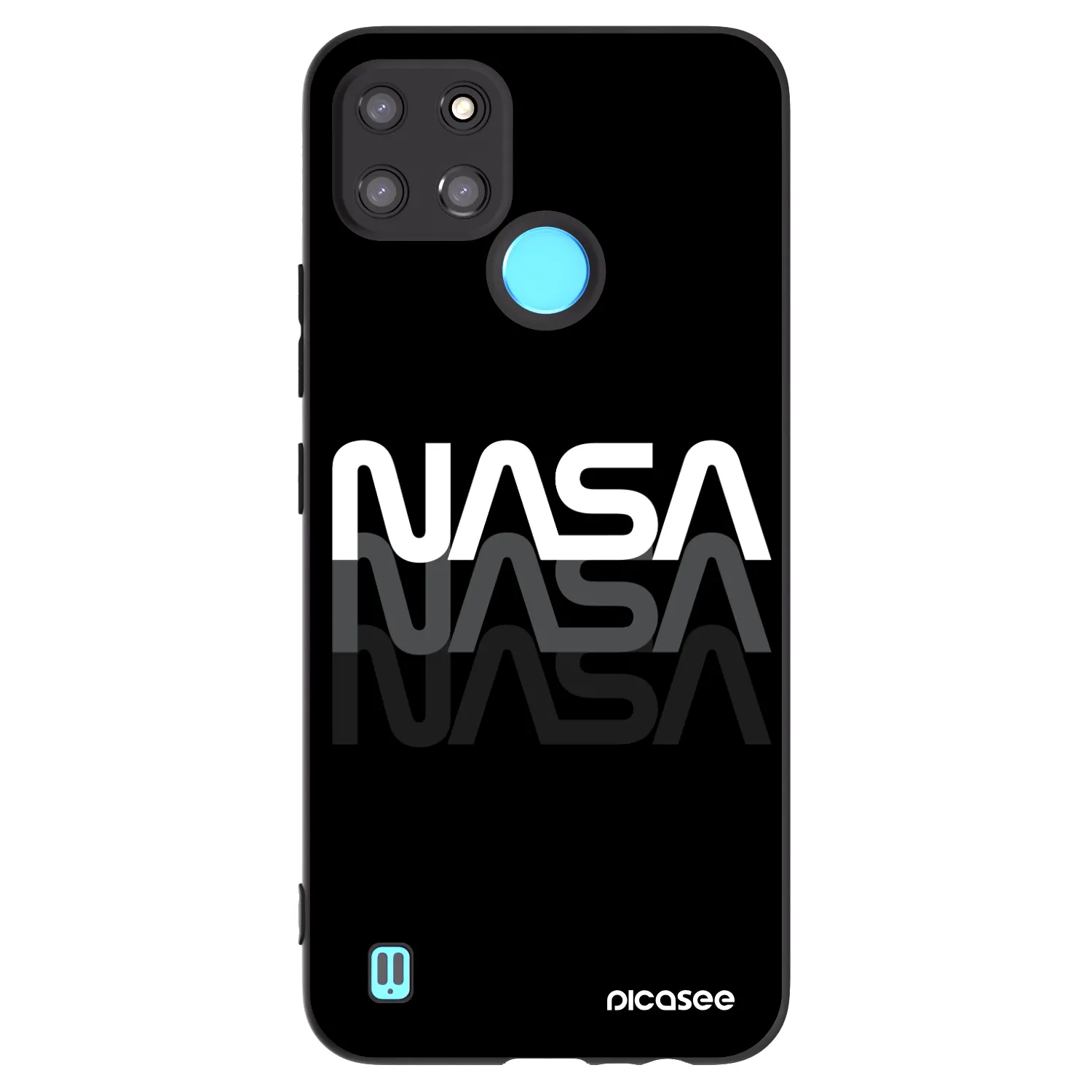 Picasee Realme C21Y Hülle - Schwarzes Silikon - NASA Triple