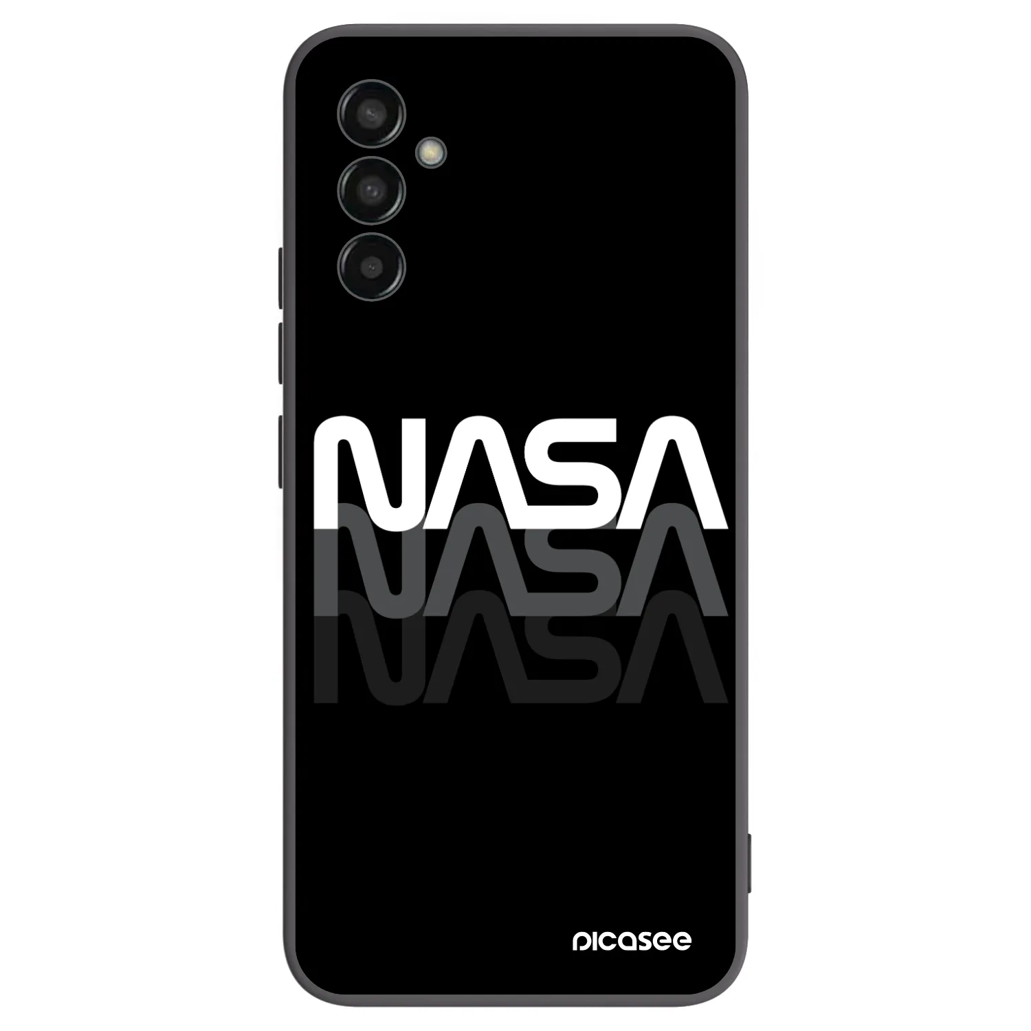 Picasee Samsung Galaxy M13 M135F Hülle - Schwarzes Silikon - NASA Triple
