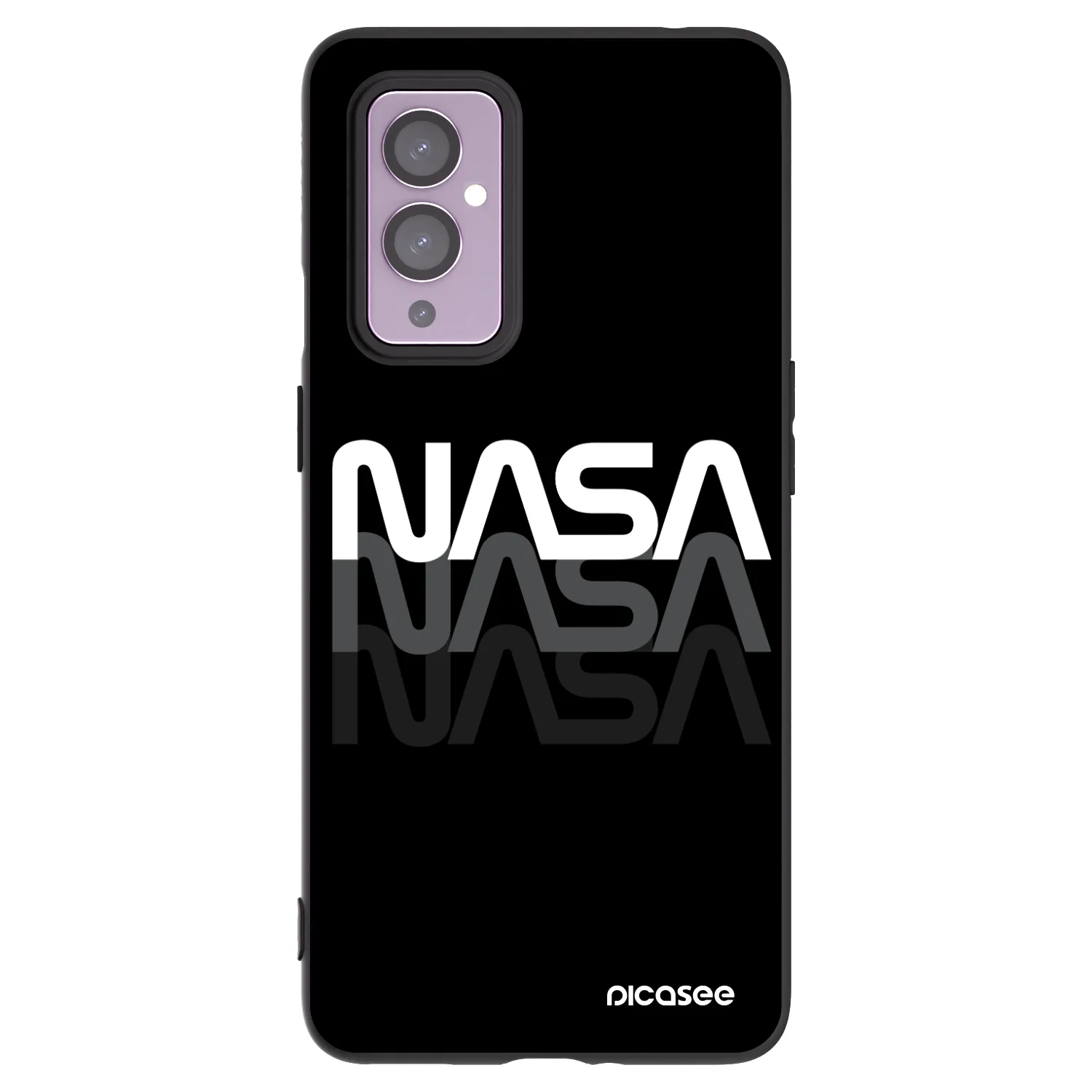 Picasee OnePlus 9 Hülle - Schwarzes Silikon - NASA Triple