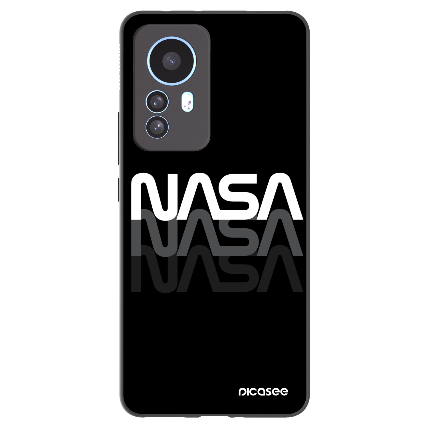 Picasee Xiaomi 12T Hülle - Schwarzes Silikon - NASA Triple