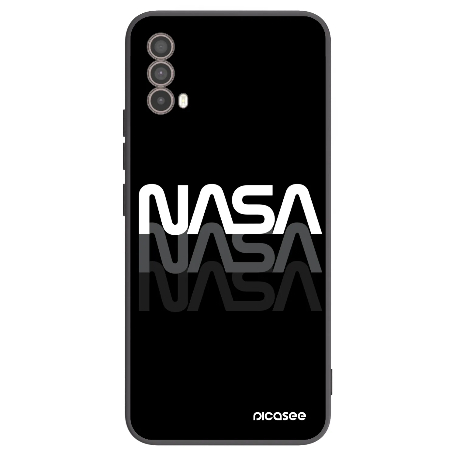Picasee Motorola Moto E40 Hülle - Schwarzes Silikon - NASA Triple