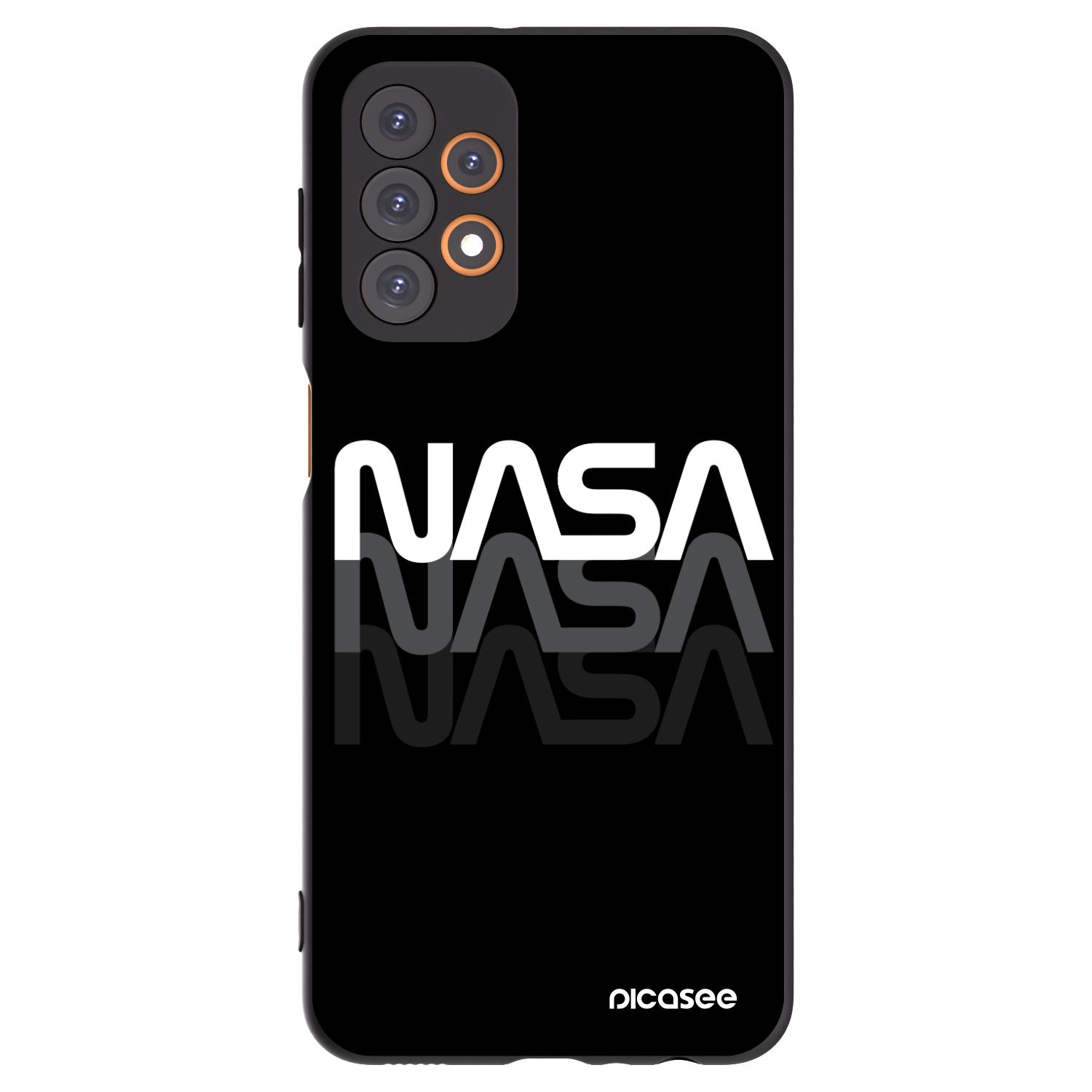 Picasee Samsung Galaxy A23 A235F 4G Hülle - Schwarzes Silikon - NASA Triple