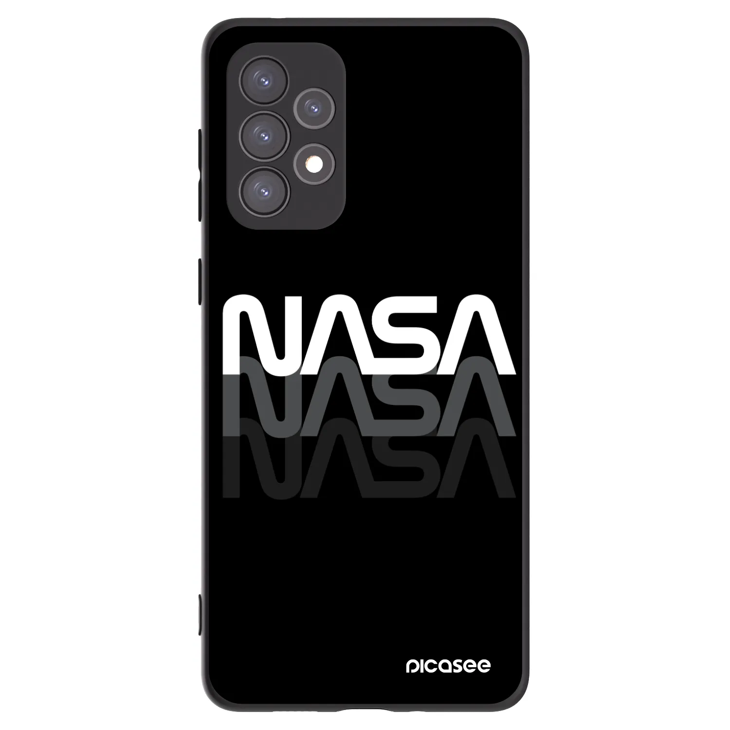 Picasee Samsung Galaxy A73 5G Hülle - Schwarzes Silikon - NASA Triple