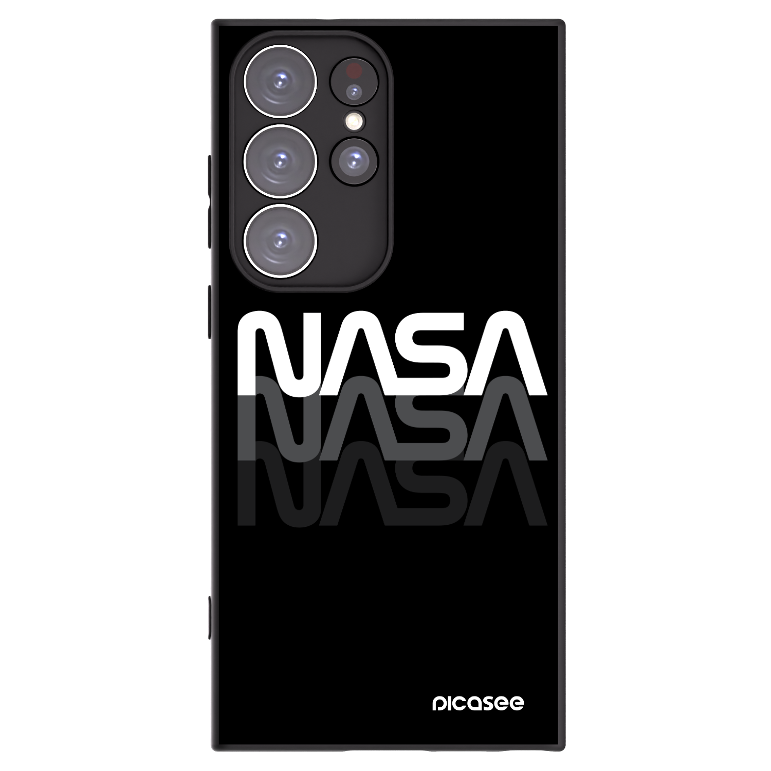 Picasee Samsung Galaxy S23 Ultra 5G Hülle - Schwarzes Silikon - NASA Triple