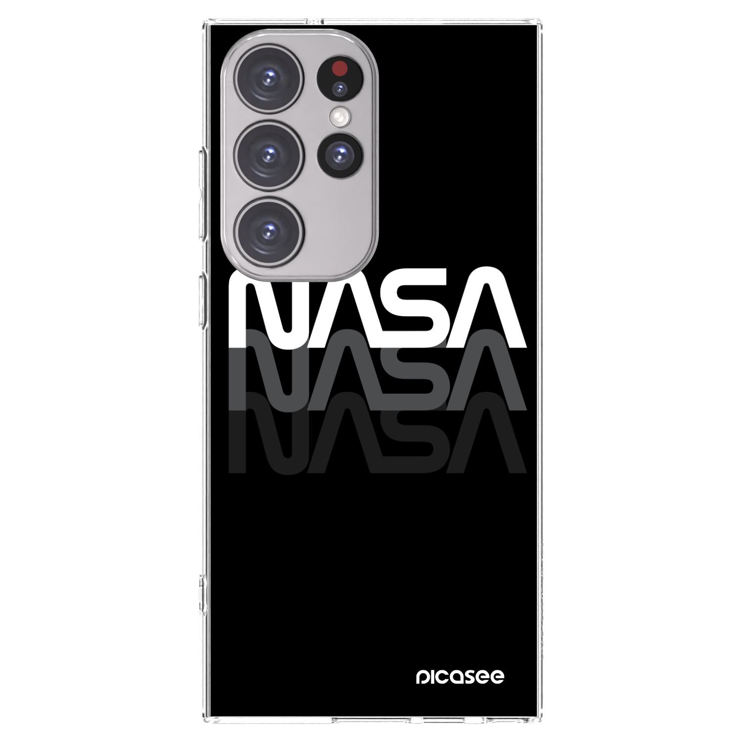 Picasee Samsung Galaxy S23 Ultra 5G Hülle - Transparentes Silikon - NASA Triple