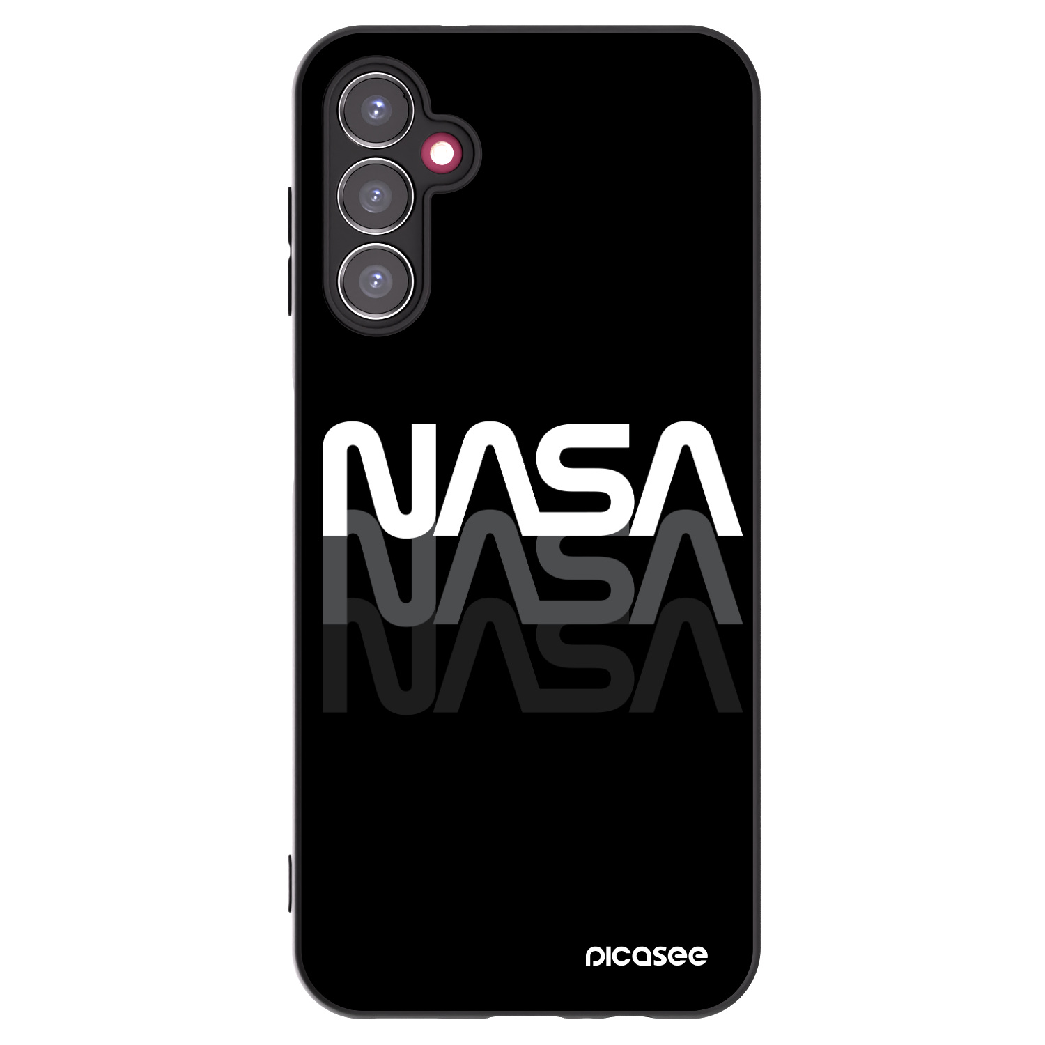 Picasee Samsung Galaxy A14 4G A145R Hülle - Schwarzes Silikon - NASA Triple