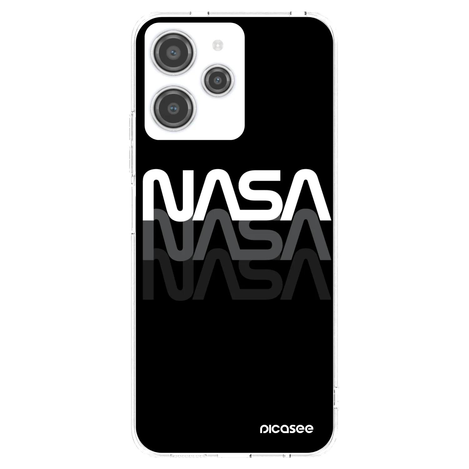 Picasee Xiaomi Redmi 12 4G Hülle - Transparentes Silikon - NASA Triple