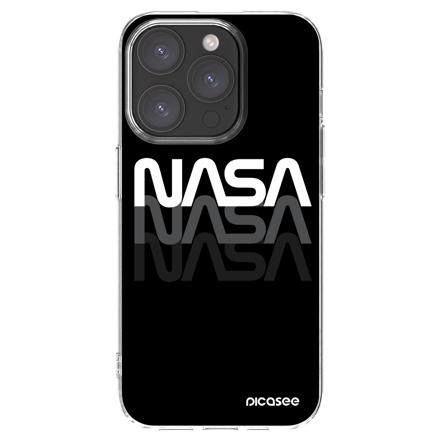 Picasee Apple iPhone 15 Pro Hülle - Transparentes Silikon - NASA Triple