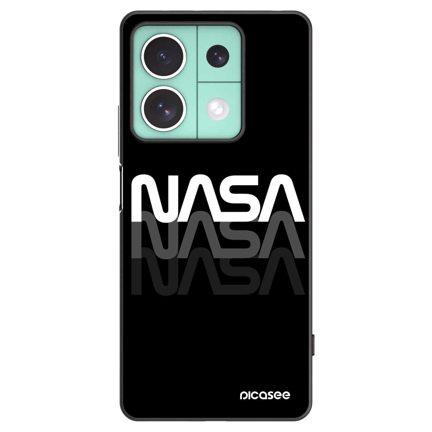 Picasee Xiaomi Redmi Note 13 5G Hülle - Schwarzes Silikon - NASA Triple