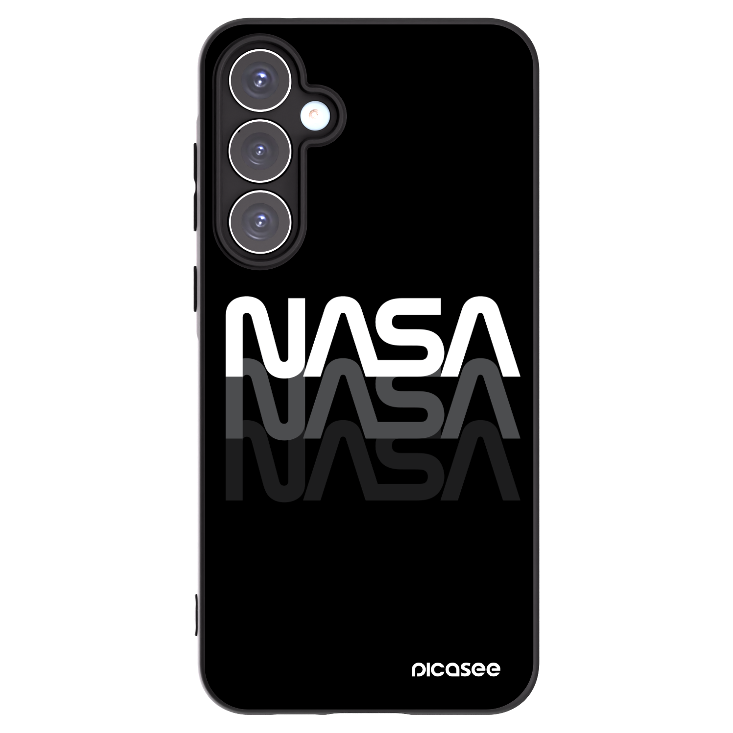 Picasee Samsung Galaxy A55 5G A556B Hülle - Schwarzes Silikon - NASA Triple