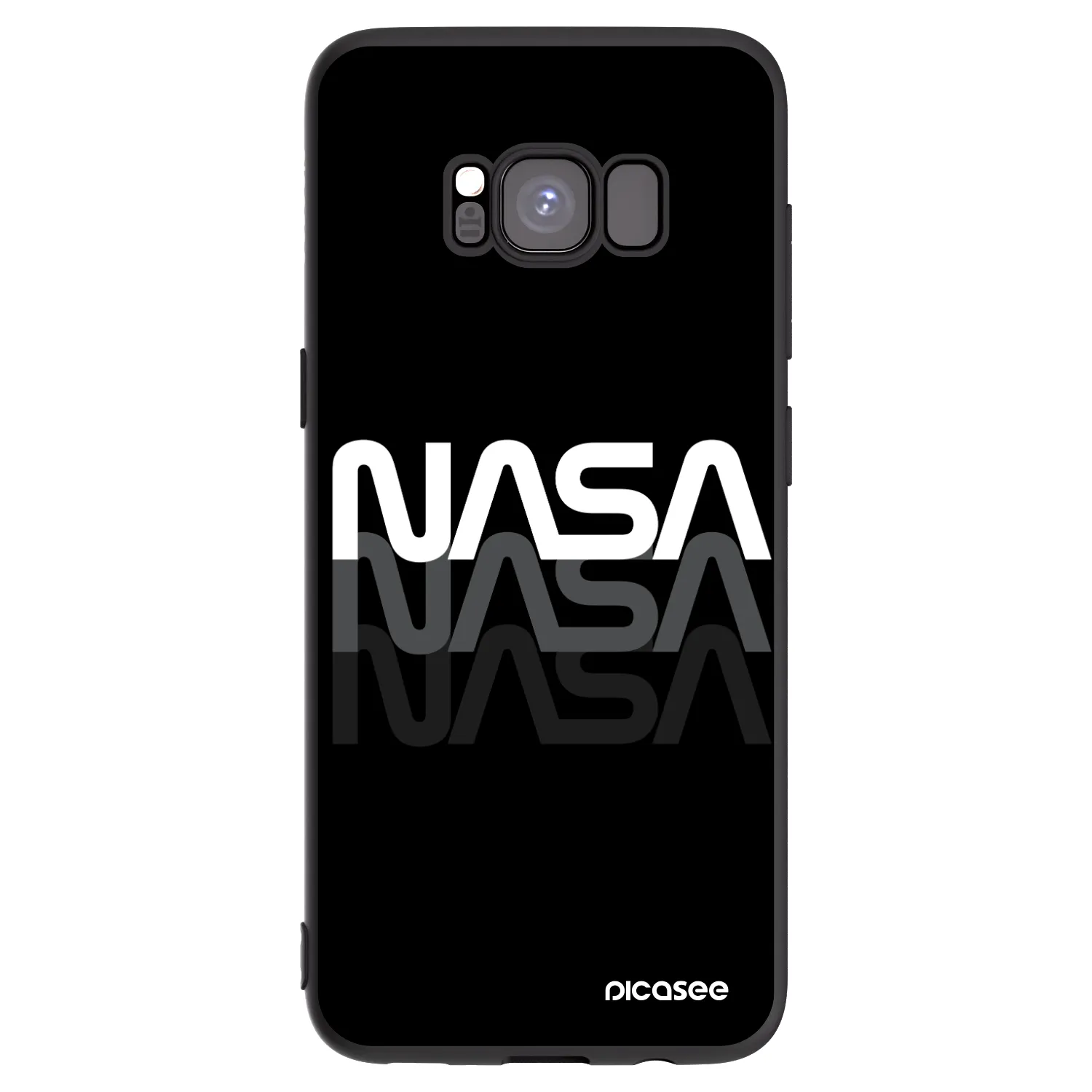 Picasee Samsung Galaxy S8 G950F Hülle - Schwarzes Silikon - NASA Triple