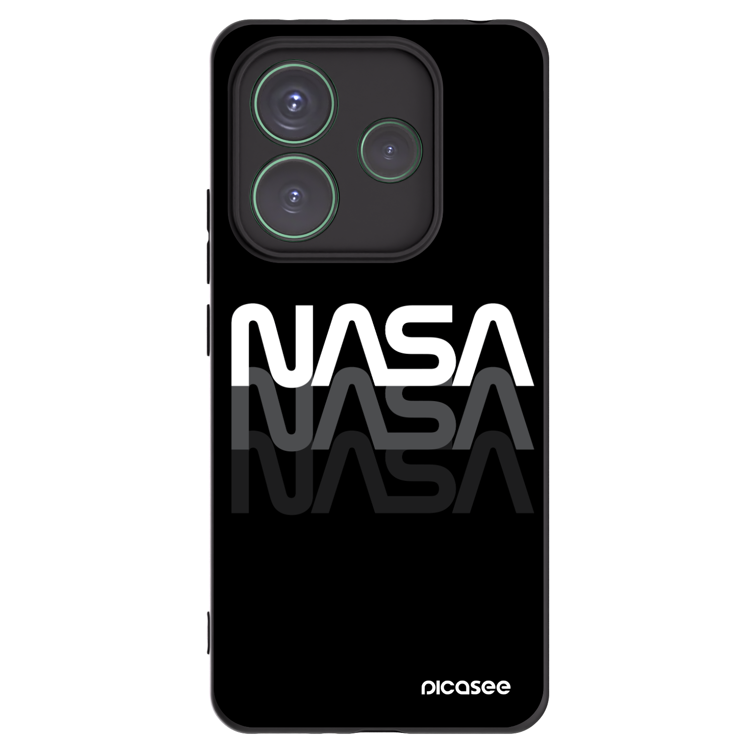 Picasee Xiaomi Redmi Note 14 5G Hülle - Schwarzes Silikon - NASA Triple