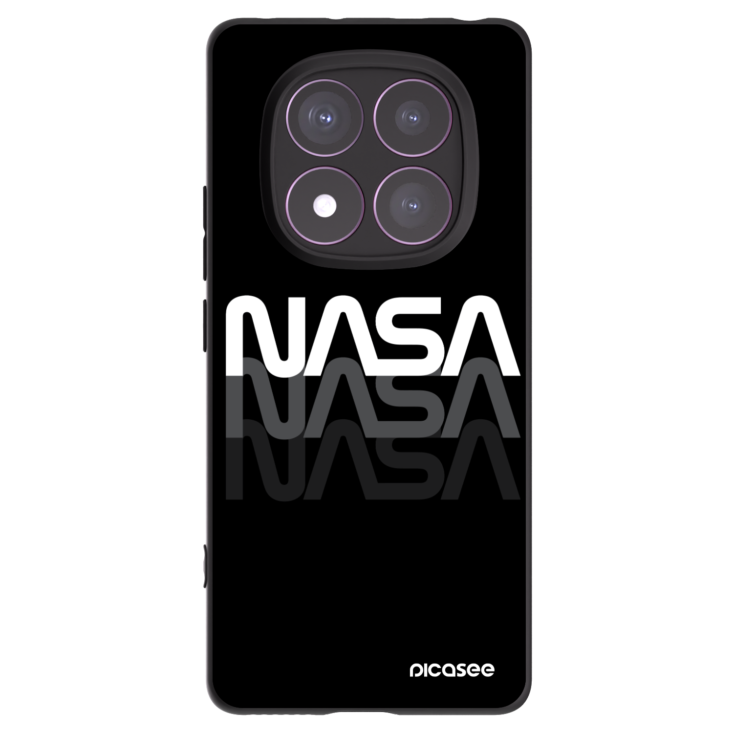 Picasee Xiaomi Redmi Note 14 Pro 4G Hülle - Schwarzes Silikon - NASA Triple