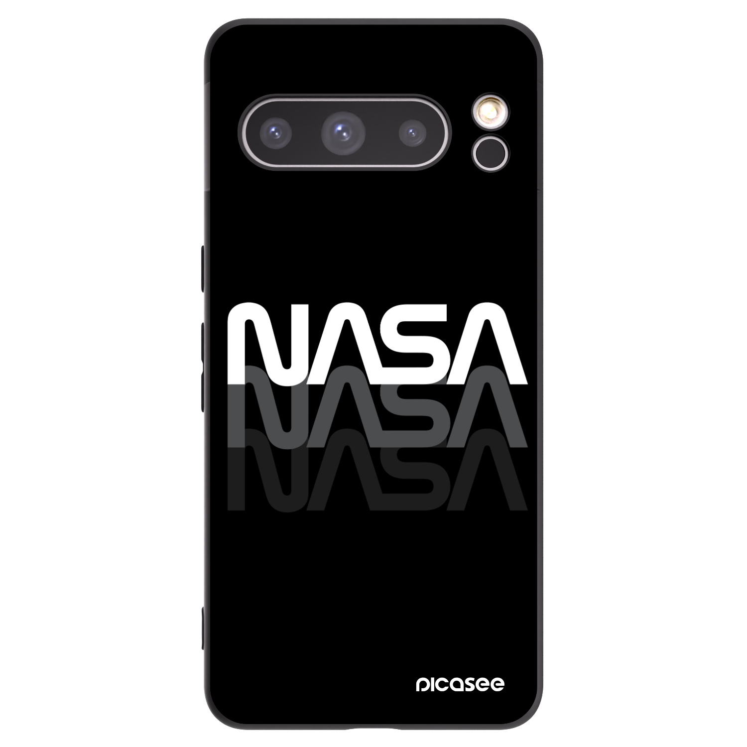 Picasee Google Pixel 8 Pro Hülle - Schwarzes Silikon - NASA Triple