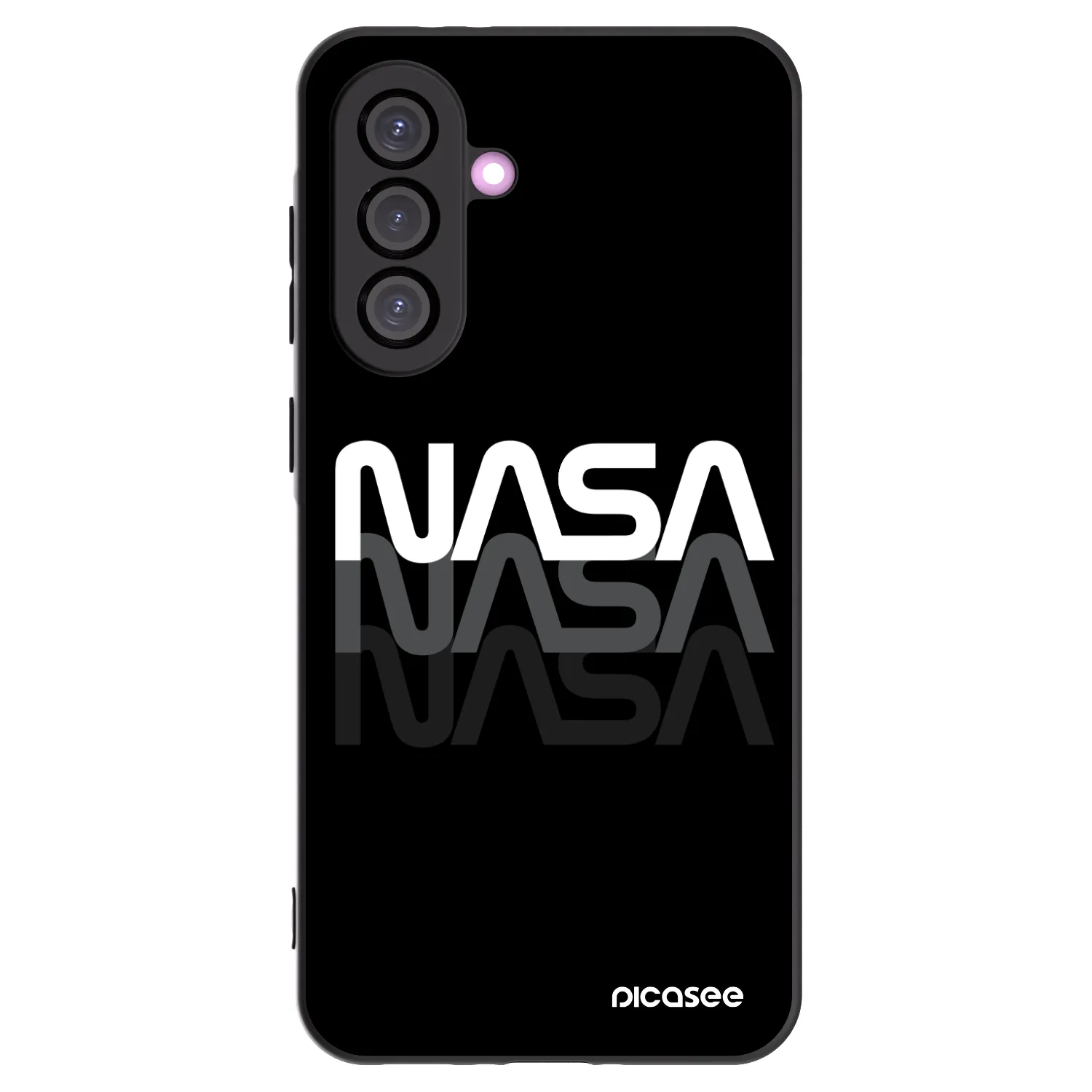 Picasee Samsung Galaxy A56 5G A566B Hülle - Schwarzes Silikon - NASA Triple