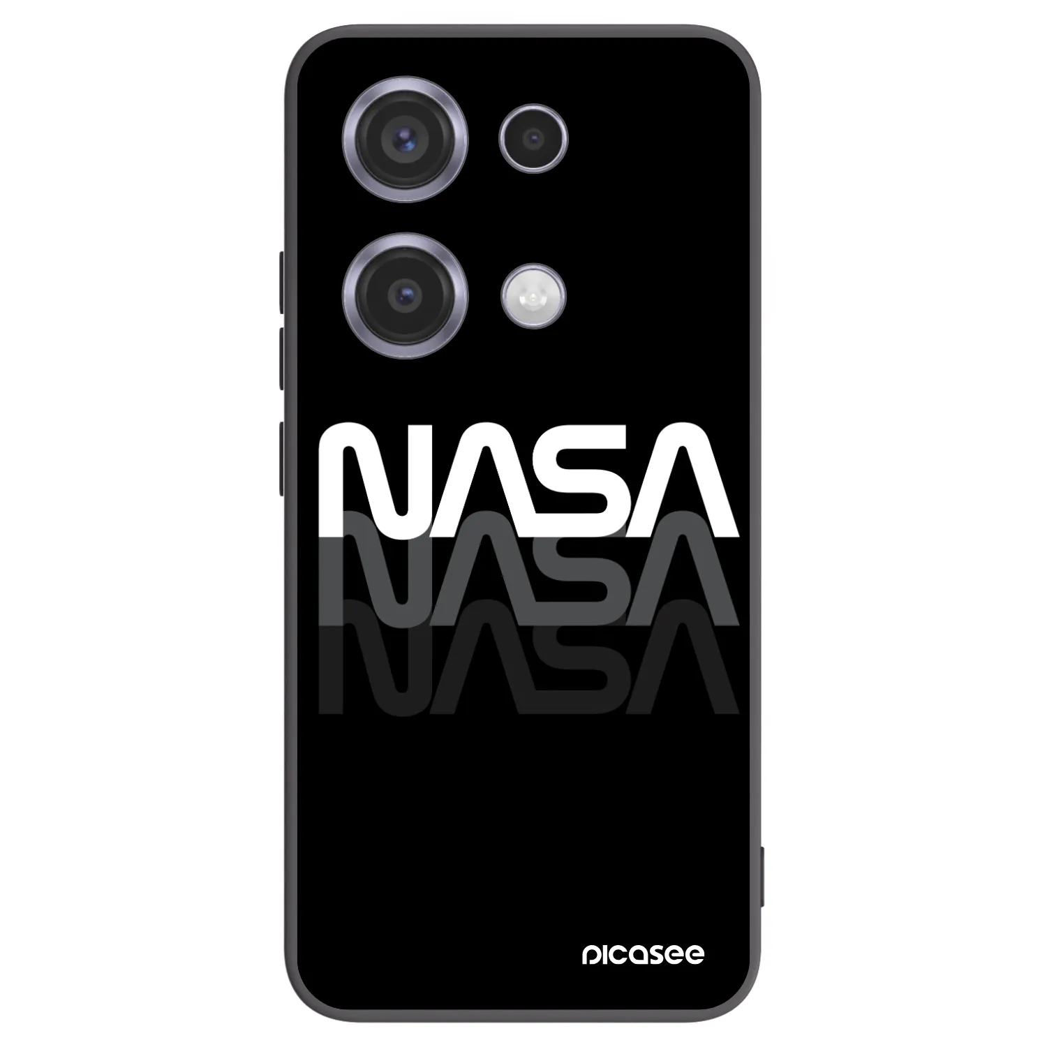 Picasee Xiaomi Redmi Note 14S Hülle - Schwarzes Silikon - NASA Triple