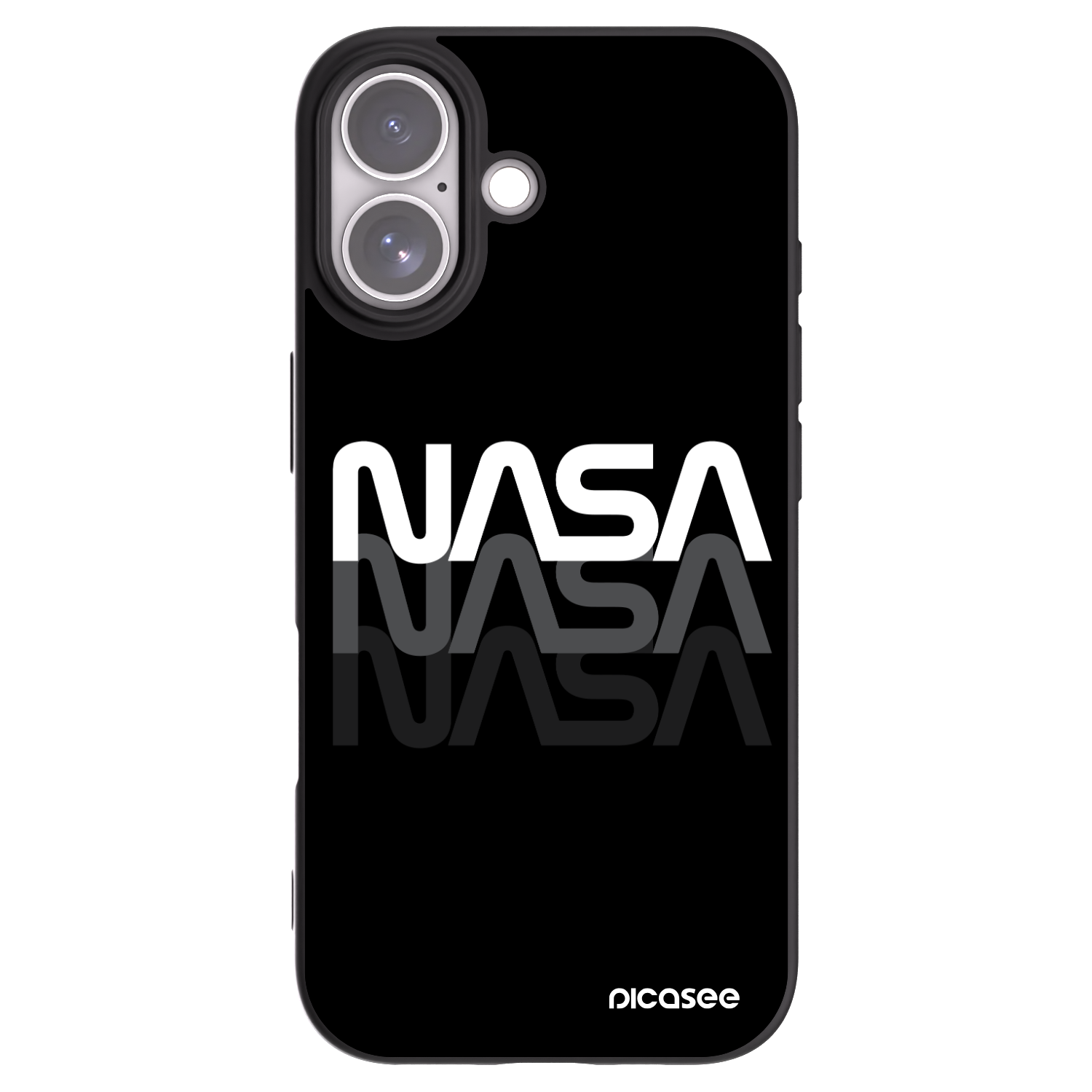 Picasee Apple iPhone 17 Hülle - Schwarzes Silikon - NASA Triple
