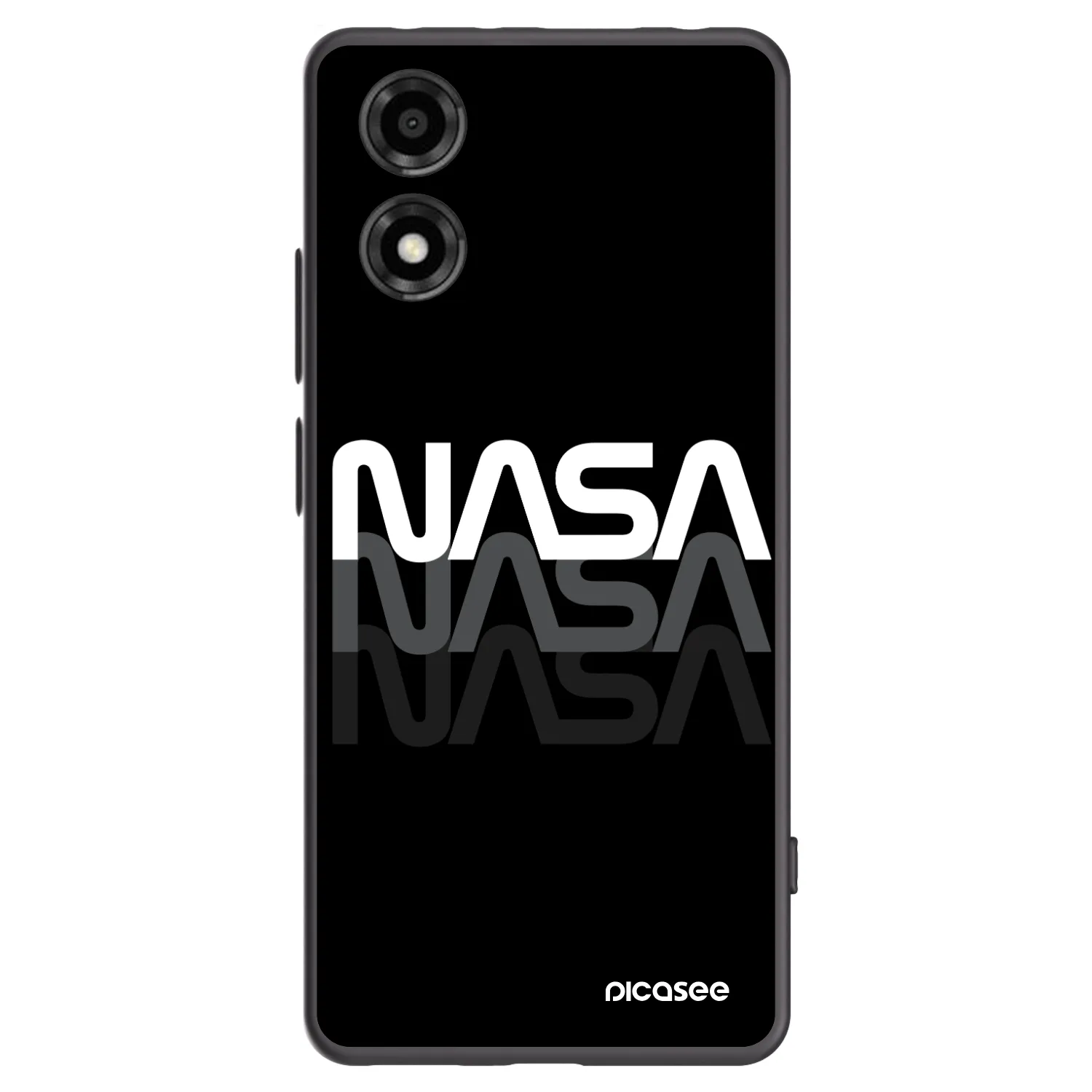 Picasee Motorola Moto E14 Hülle - Schwarzes Silikon - NASA Triple