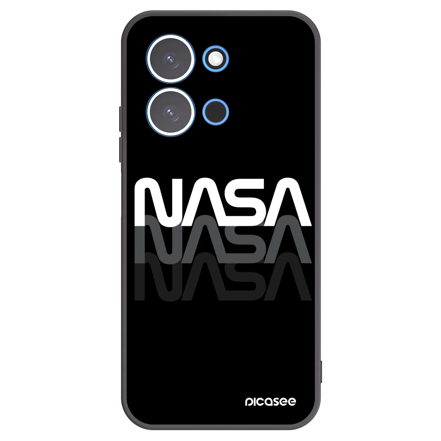 Picasee Xiaomi Redmi 15C 4G Hülle - Schwarzes Silikon - NASA Triple