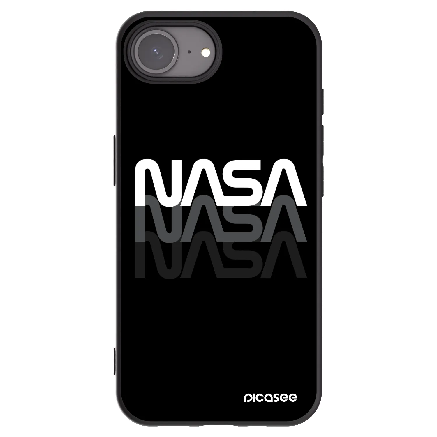 Picasee Apple iPhone 17e Hülle - Schwarzes Silikon - NASA Triple