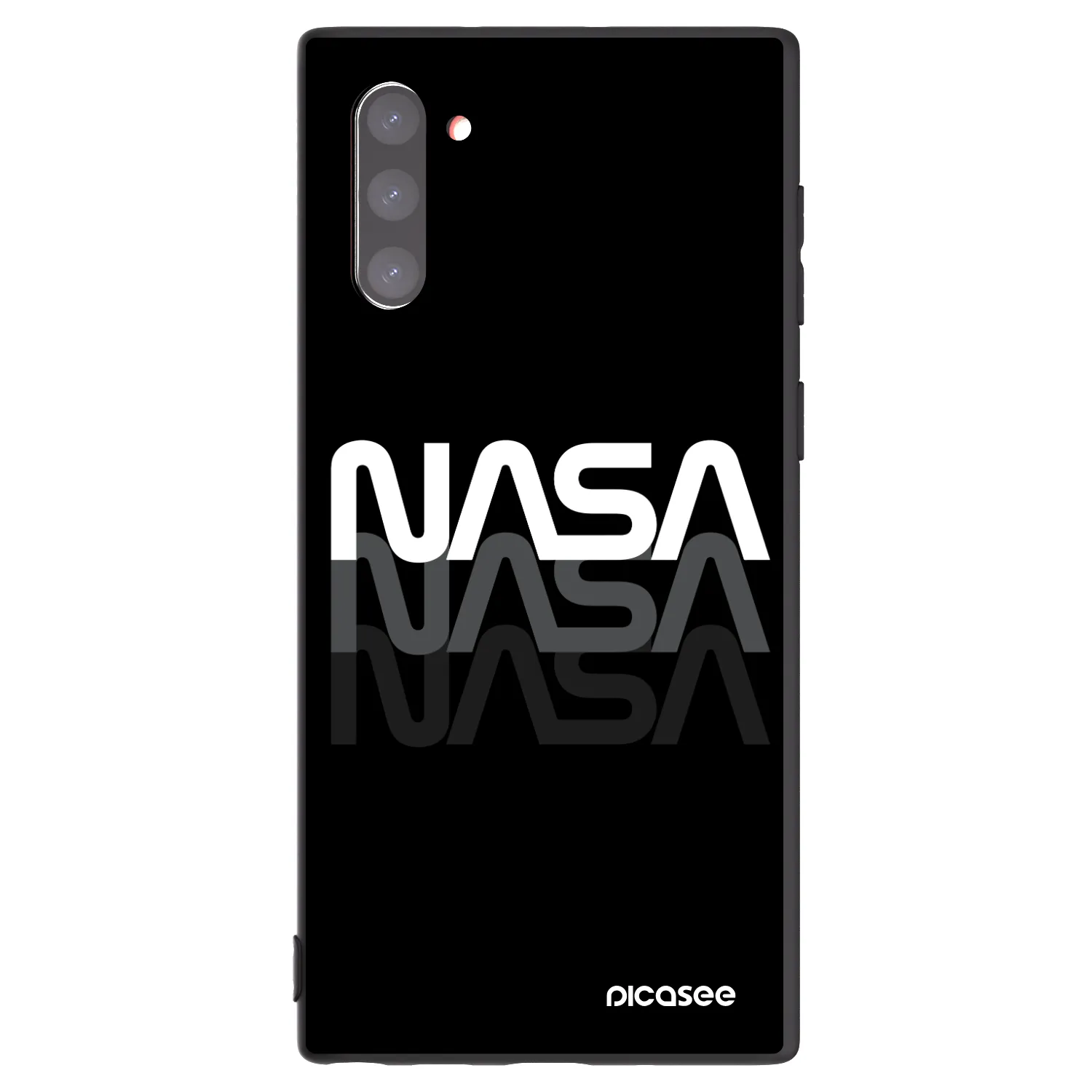 Picasee Samsung Galaxy Note 10 N970F Hülle - Schwarzes Silikon - NASA Triple